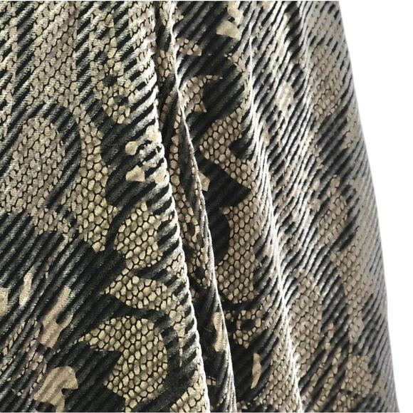 y2k Silk Midi Skirt Velvet Burnout Size 12 Black Silver Whimsigoth Office Siren - Picture 8 of 10